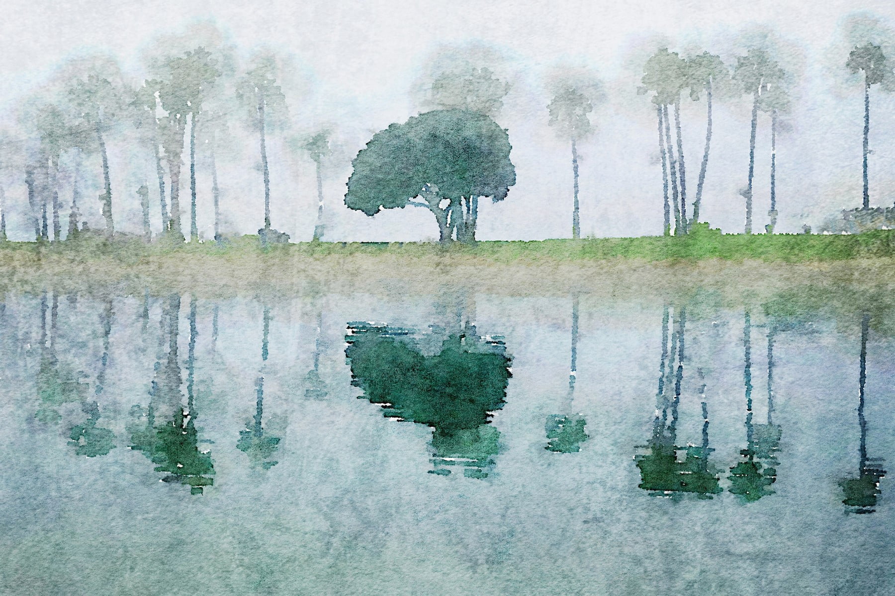 "Tropical Mist" Painting Print on Wrapped Canvas