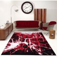 thumbnail image 2 of Ladole Rugs ANS10674 Tapis Abstrait Contemporain Doux, Rouge/noir, 53" x 76"(160cm x 230cm), 2 of 4
