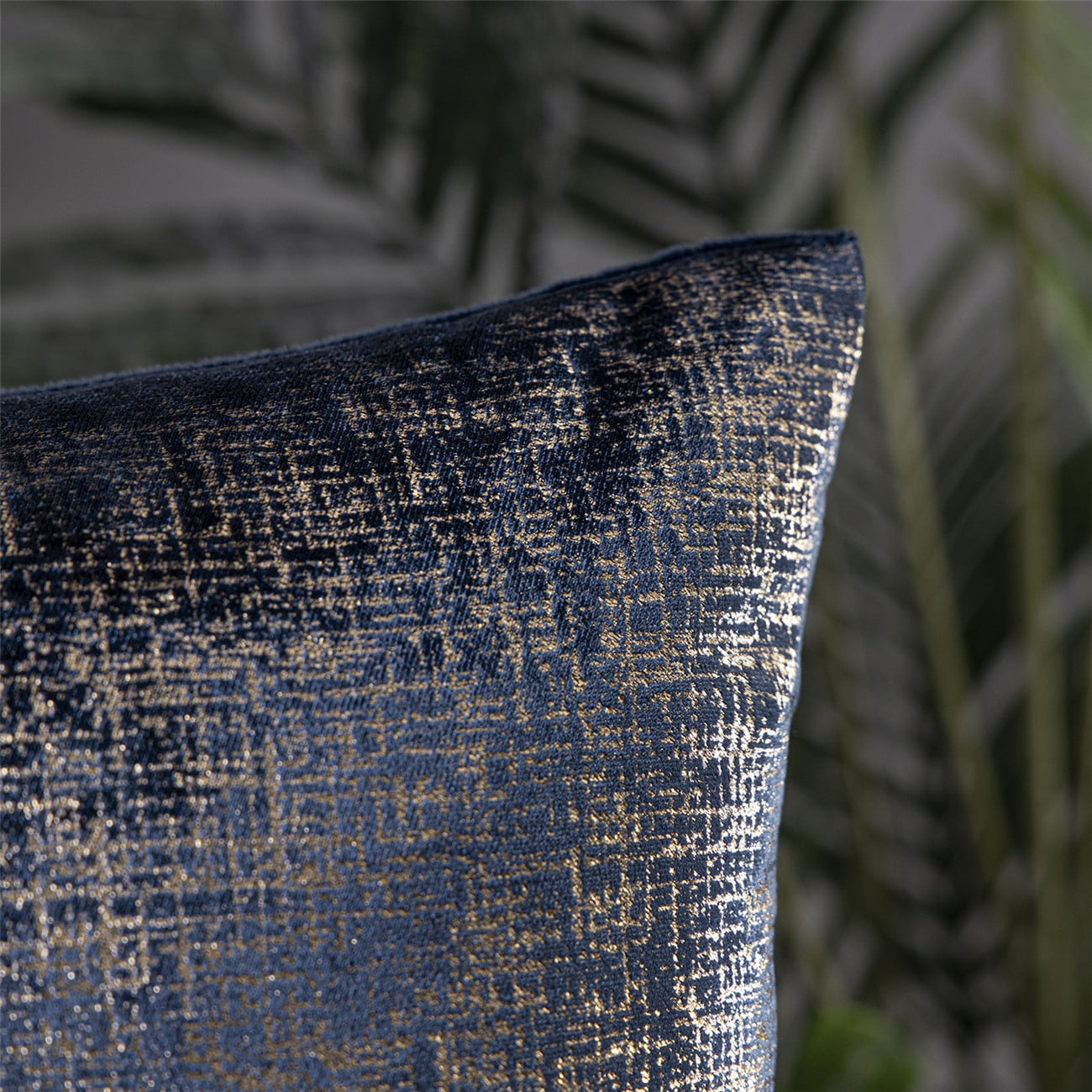 Phantoscope 18" x 18" Modern Navy Gilding Polyester Throw Pillow , ( 2 Count)