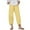 Yellow, variant on Fanxing Capri Pants for Women Cotton Linen Wide Leg Capris Summer Cropped Pants Beach Elastic Waist Baggy Crop Trousers