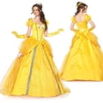 thumbnail image 5 of URSOFINE Women's Belle Costume Adult Yellow Off-Shoulder Princess Dress up Ball Gown Beauty Outfit Halloween Party Dress, 5 of 7