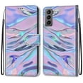 thumbnail image 2 of Allytech Galaxy S22 Case with Detachable Hand Strap, Slim PU Leather Flip Phone Case with Card Slots Holder Foldable Stand Magnetic Closure Cover for Samsung Galaxy S22 6.1" 2022, Water Pattern, 2 of 2