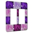 thumbnail image 1 of KuzmarK™ 2 Gang Rocker Wall Plate - Long Haired Light Brindle Whippet Sighthound Dog Pink Pattern Art by Denise Every, 1 of 1
