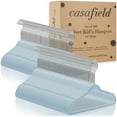 thumbnail image 4 of Casafield 100 Velvet Baby Hangers for Infant & Toddler Clothes, 11" - Light Blue, 4 of 7