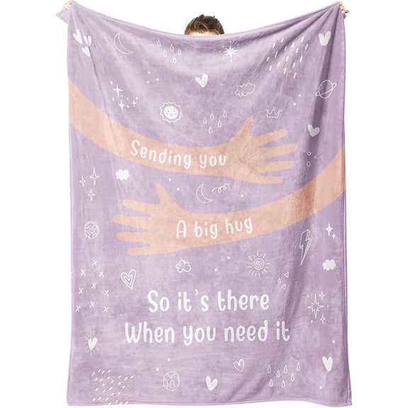 Get Well Gifts for Women Men, Hug/Healing Blanket, Thinking of You/Cancer Care/Sympathy/After Surgery Gifts for Friends, Sister, Coworkers, Soft Throw Blankets 50'' x 60''