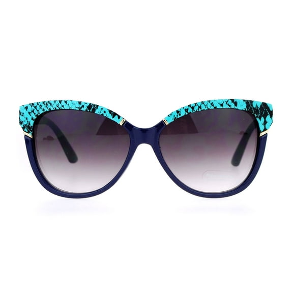 SA106 Womens Reptile Leather Trim Oversize Butterfly Sunglasses Green
