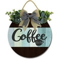 thumbnail image 1 of Eveokoki 12" Coffee Bar Decor Sign Farmhouse Wall Decor Wooden Round Retro Rustic Coffee Bar Decor ，Coffee Lover Gift Coffee Station Decor Home Office Kitchen, 1 of 5