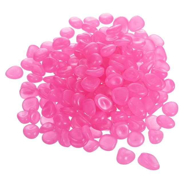 Unique Bargains 900Pack Glow Rocks 13-17mm Decoration Pebbles Luminous Stones Decor Clear Pink