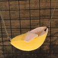 thumbnail image 4 of Cama para hámster tipo plátano, hamaca para animales pequeños, cama cálida, jaula para casa, nido, accesorios para hámster, planeador del azúcar, mascota de pájaro pequeño (plátano)$Cama para, 4 of 5