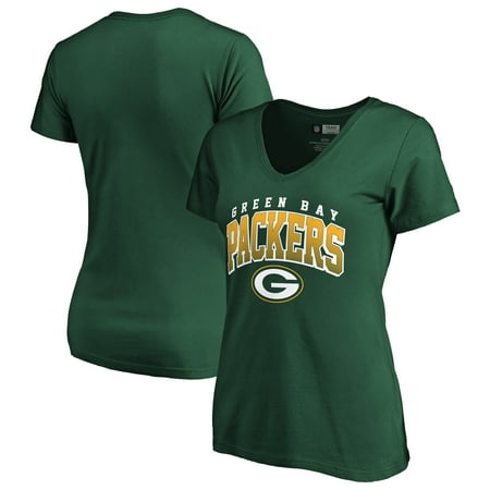 - Women's Fanatics Branded Green Green Bay Packers Faded Arch V-Neck T-Shirt