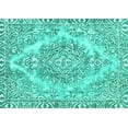 thumbnail image 1 of Ahgly Company Indoor Rectangle Abstract Turquoise Blue Modern Area Rugs, 2' x 4', 1 of 4