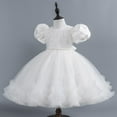 thumbnail image 2 of Kid Toddler Girls Tulle Dresses Summer Ruffle Sleeveless Princess Tutu Dress Party Holiday Dress for Little Girls White 1-2 Years, 2 of 5