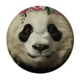 thumbnail image 4 of Acheng Panda Bear Flower Crown Kawaii Round Tablecloth Outdoor Picnic Camping and Indoor Kitchen Dining Party 100% Polyester Fiber Full Width Single-Sided Printing 38-42, 4 of 8
