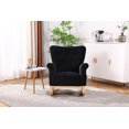 thumbnail image 2 of Rocking Chair Nursery, Velvet Upholstered Glider Rocker with Button Tufted Thick Backrest, Comfy Reading Chair Modern Rocking Accent Chairs Glider Recliner for Living Room, Nursery, Bedroom, Black, 2 of 9