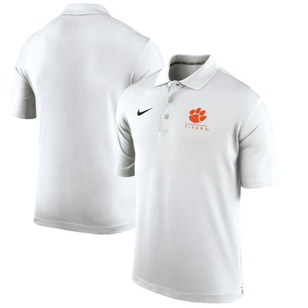 Clemson Tigers Nike Team Logo & Mascot Name Varsity Performance Polo - White