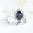 thumbnail image 2 of HeartsAndYou 2.5ct Natural Sapphire Stylish Floral Bridal Set Ring 100% 14k SOLID White Gold, 2 of 9
