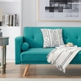 thumbnail image 3 of Loveseat Sofa,Double Corner Folding Sofa Bed,Two Throw Pillows,for Living Room Bedroom Lounge,Versatile,Easy to Assemble,Blue, 3 of 5