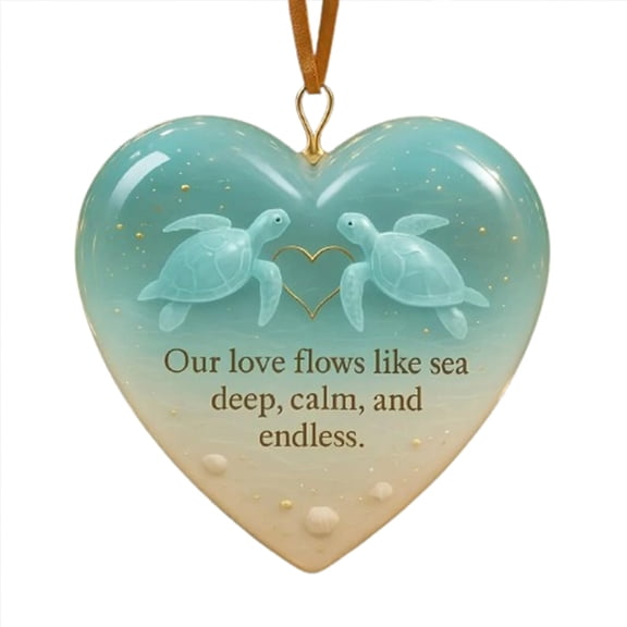 5pcs 2D Heart-shaped Acrylic Pendant, Cars Rearview Mirror Hanging Accessories, Sea Turtle Theme Friendship Keepsake Gift