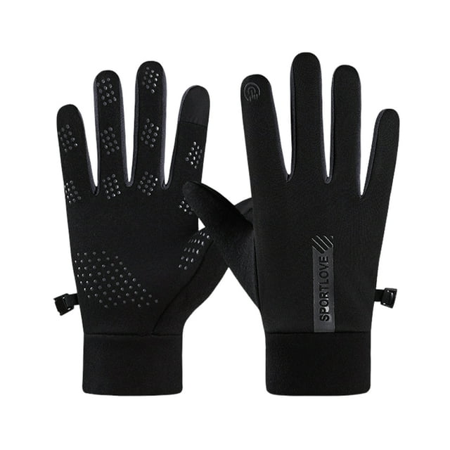 Qarigey Guantes impermeables de nailon para hombre y mujer, manoplas de invierno con pantalla táctil para exteriores, para montar en guantes y mitones negro de hombre
