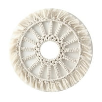 Hanging Wall Mirror with Macrame Fringe Round Boho Mirrors Art Decor for Entryways Apartment Living Room Bedroom Bathroom