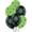Black with Lime Green, variant on PMU Balloons PartyTex 11in Premium Red and Black with All-Over Print Green Leaves Pack of 50