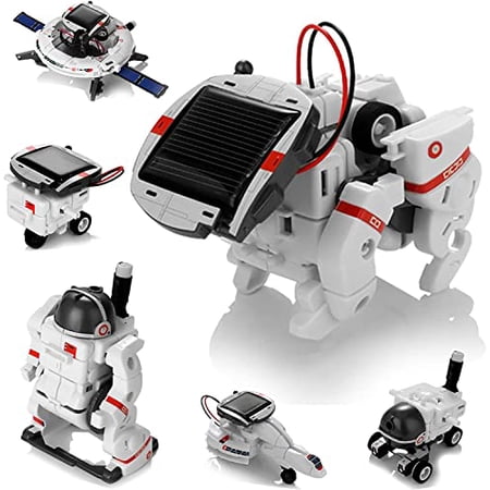 Solar Robot Toys 6 in 1 STEM Learning Kits Educational Space Moon Exploration Fleet Building Experiment Toys DIY Solar Power Science Gift for Teens Aged 8-12