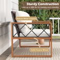 thumbnail image 4 of Gymax 2 Pieces Patio PE Wicker Furniture Set Outdoor Acacia Wood Loveseat for Porch, 4 of 7