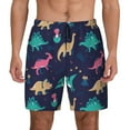 thumbnail image 3 of Uemuo Cartoon Dinosaur Pattern Mens Swim Trunks Quick Dry Board Shorts with Mesh Lining, Stretch Beach Shorts Quick Dry No-Chafing Board Shorts-, 3 of 9