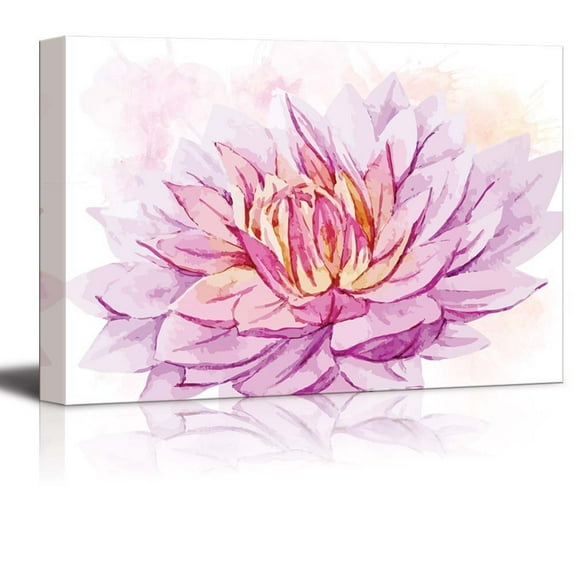 wall26 Shades of Purple and Pink Watercolor Flower - Canvas Art Home Art - 12x18 inches