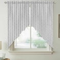 thumbnail image 2 of White Geometric Swag Valances for Windows, Kitchen Curtains 36 Inch Length 2 Panels Set, Modern Minimalism Black Striped Lines Short Curtains for Small Windows Rod Pocket Cafe Curtains Drapes 28"x36", 2 of 8