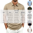 thumbnail image 3 of LEKWK Golf Shirt for Men Short Sleeve Collared Shirt with Zipper Chest Pocket Casual Textured Knit Lightweight Breathable Summer Activewear Light Blue L, 3 of 5