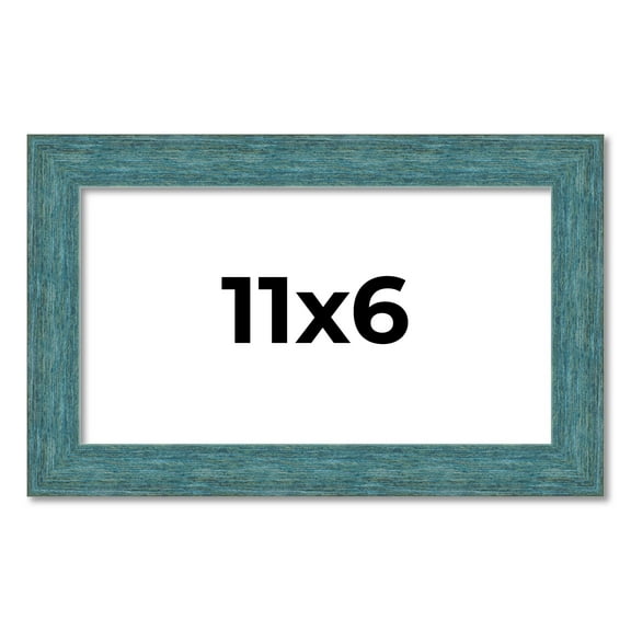11x6 Frame Blue Rustic Barnwood Solid Wood Picture Frame Width 1.25 Inches | Interior Depth 0.5