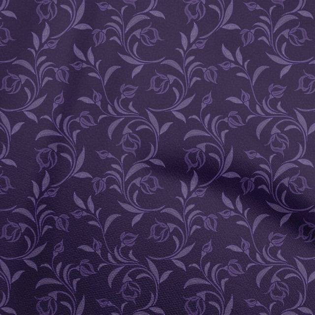 oneOone Velvet Purple Fabric Floral Craft Projects Decor Fabric Printed By The Yard 58 Inch Wide