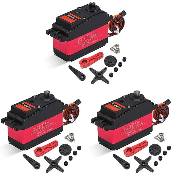 3X High Torque Waterproof 60Kg 180° DS5160 Metal Gear Digital Servo for RC Robot Car 1/6 Axial SCX6 1/5 Redcat Baja