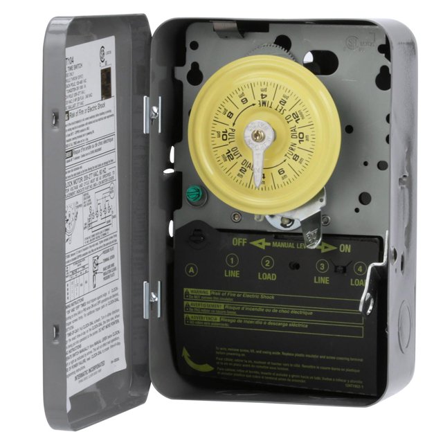 Interruptor temporizador mecánico Intermatic T104 de 24 horas 208-277V 40A