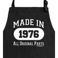 thumbnail image 2 of ThisWear 50th Birthday Gift Made In 1976 All Original Parts Two Pocket Adjustable Bib Apron Black WAPN-0309, 2 of 7