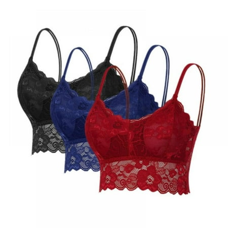 

5 Pcs Lace Bralettes for Women Bralette Padded Lace Bandeau Bra