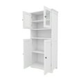thumbnail image 3 of Historyli Go5H Modern Tall Bathroom Cabinet Freestanding Floor Storage Cabinet With Glass Doors Adjustable Shelves Open Shelf, 3 of 9