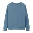 thumbnail image 2 of Arlun,Women Solid Color Sweatshirt Long Sleeve Crewneck Pullovers Relaxed Fit Soft Comfy Hoodless 2031 Spring Fall Basic Casual Tops Light Blue L, 2 of 9