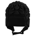 thumbnail image 1 of Casco de fútbol americano de EVA a prueba de golpes con forro de terciopelo y cuerda ajustable para adultos, color negro, 1 of 14
