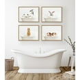 thumbnail image 3 of Kate and Laurel Sylvie Bunny In Bubble Bath Neutral Style Framed Canvas Wall Art by Amy Peterson Art Studio, 18x24 Natural, Chic Animal Art Bathroom Wall Décor, 3 of 6