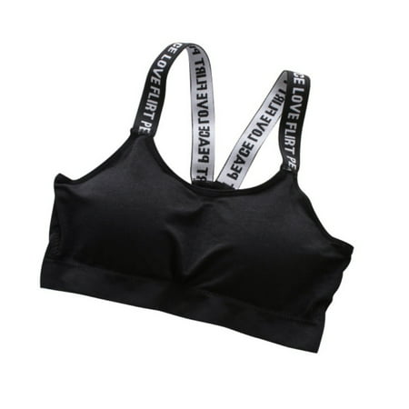 

Women Sport Bra Wireless Yoga Bralette Top Stretch Crop Yoga Padded Sports Bra Seamless Letter Racerback Fitness Vest Tops