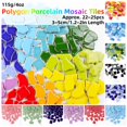 thumbnail image 2 of Mosaicos de porcelana poligonales de 115 g/4 oz (aprox. 22 a 25 piezas) de 3 a 5 cm/1,2 a 2 pulgadas de largo, azulejos de cerámica irregulares, materiales para manualidades de bricolaje, 2 of 5