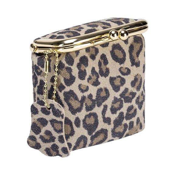Multipurpose Leopard Print Keychain Coin Purse with Secure Zipper for Cards Keys Everyday Carry Essentials