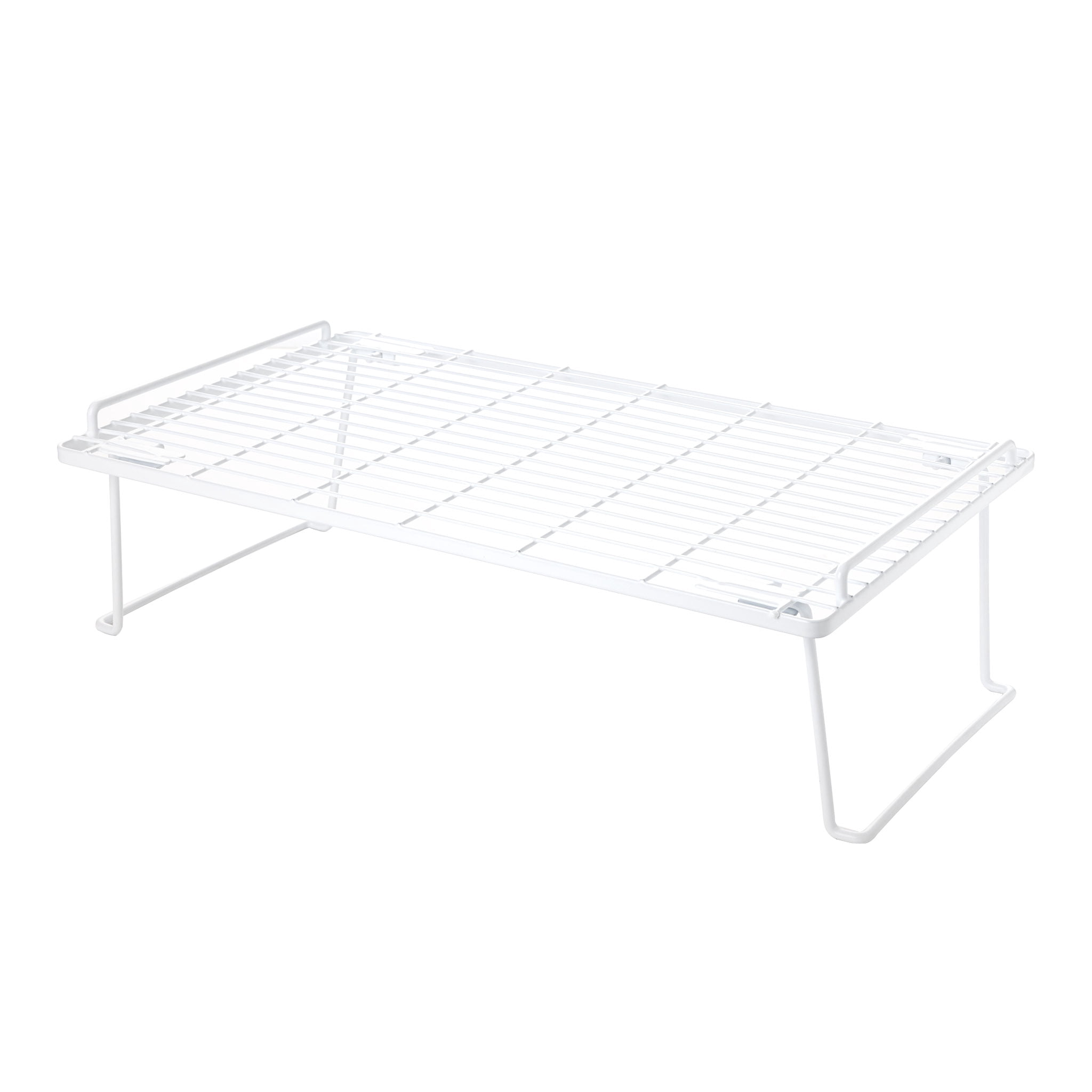 (2 pack) Mainstays Metal Wire Stacking Shelf Organizer for Kitchen Cabinet and Pantry Storage, 22" x 10" x 7", White