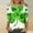 Green, variant on Tponi Shamrock Heart Tshirt Crew Neck Top 3/4 Sleeve Shamrock Multicolor St Patricks Day Womens Shirts XXXL