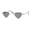 Silver (Black), variant on Heart Shape Sunglasses Women's Small Lightweight Metal Frame UV 400 Black, Black