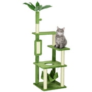 PawHut Cat Tree for Indoor Cats with Hammock, Cat Tower, Green