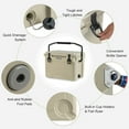 thumbnail image 5 of Resenkos 25 QT Hard Cooler with Aluminum Handle and Integrated Cup Holders-Tan, 5 of 9