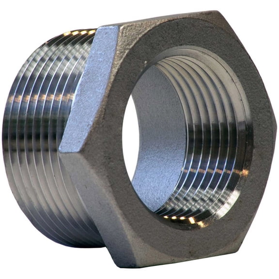 1" x 1/2" Bushing, 304 Stainless Steel, MNPT X FNPT, Class 150, 300 PSI